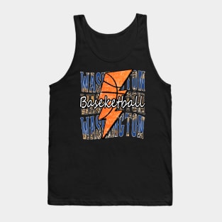 Graphic Basketball Washington Proud Name Vintage Tank Top